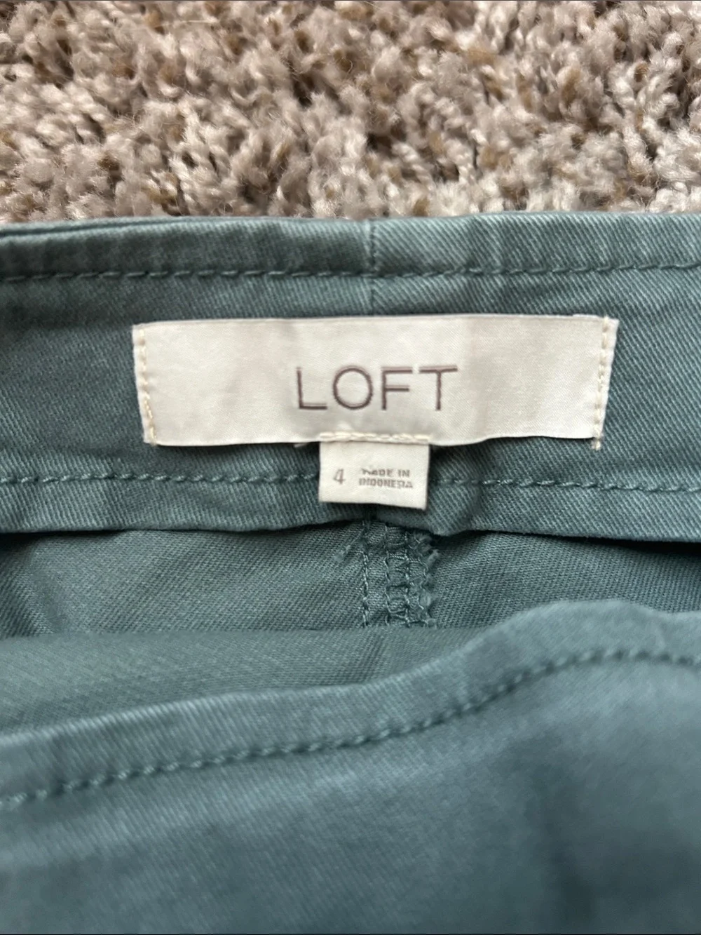 LOFT Blue Green Mini Skirt with Wrap-Style Button Detail 4